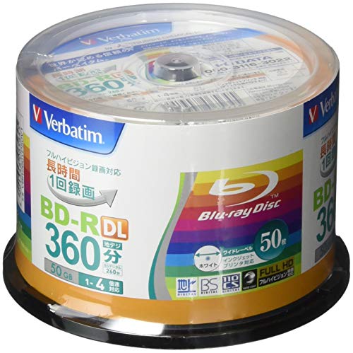 Verbatim Blu-ray Disc 50 pcs Spindle - 50GB 4X BD-R DL - Inkjet Printable