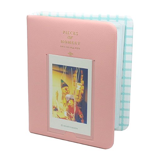 [Fuji Instax Mini Photo Album] -- CAIUL Pieces Of Moment Book Album For Films Of Instax Mini 7s 70 8 25 50s 90/ Pringo 231/ Fujifilm Instax SP-1/ Polaroid PIC-300P/ Polaroid Z2300 (64 Photos, Pink)