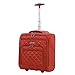 16.5" Underseat Women Luggage Carry On Suitcase - Small Rolling Tote Bag with Wheels (Orange)