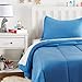 Amazon Basics Easy-Wash Microfiber Kid's Comforter and Pillow Sham Set - Twin, Azure Blue