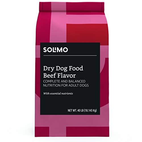 Amazon Brand - Solimo Basic Dry Dog Food, Beef Flavor, 40 lb bag