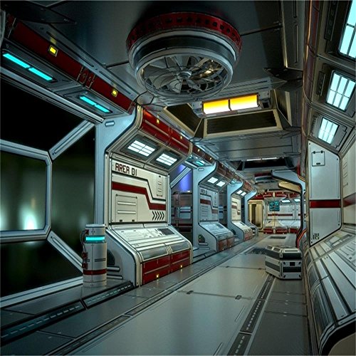 Aofoto 10x10ft Cabin Space Station Interior Backdrop Science Fiction Aerospace Spacecraft Photography Background Boy Kid Girl Artistic Portrait