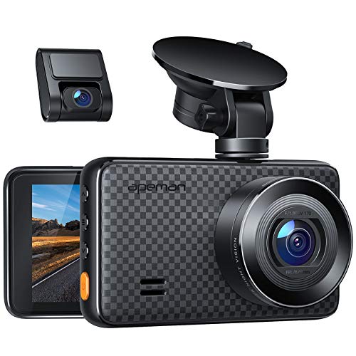 APEMAN 2K &1080P Dual Dash Cam, 2688x1520P max, Support 128GB, Front and Rear Camera for Cars with 3 Inch IPS Screen, Driving Recorder with IR Sensor Night Vision, Motion Detection, Parking Monitor