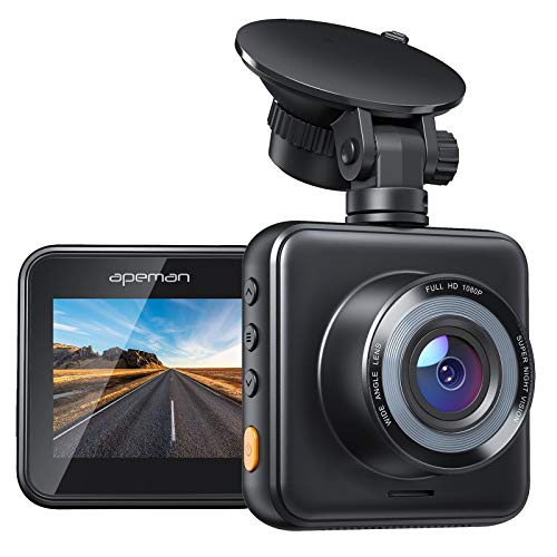 APEMAN Mini Dash Cam 1080P Car Camera Driving Recorder Night Vision, 170° Wide Angle, Motion Detection, Parking Monitoring, G-Sensor, Loop Recording