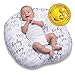 Boppy Newborn Lounger—Original | Lightweight Plush Chair with Carrying Handle | Infant Seat for Awake Time | Wipeable and Machine Washable | Black and White with Gold Hearts, Hello Baby