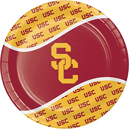 Creative Converting University Of Southern California Dinner Paper Plates-8 Pcs, USC Trojans