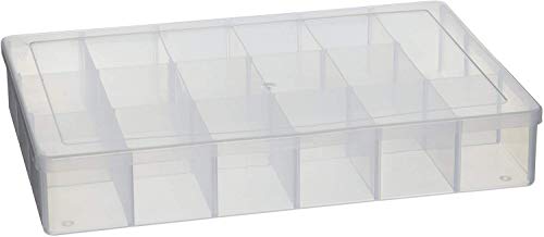 Darice Clear S Organizer Storage Case, 10.25” x 6.75” x 1.625” – Snap-Tight Bead Holder with 17 Compartments, Also for Sequins, Nails, Jewelry Making Supplies