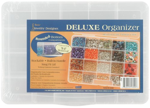 Darice Deluxe Organizer, 20 Craft Storage Spaces for beads Small Parts and Supplies 10.68 x 7.56 x 1.68 inches
