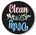 Dishwasher Magnet Clean Dirty Sign - 3-Inch Round Small Magnets w/Cute Boho Black & Watercolor Design, Dish Washer Indicator for Dirty Dishes, Funny Kitchen Signs, Water-Resistant Dishwasher Sign
