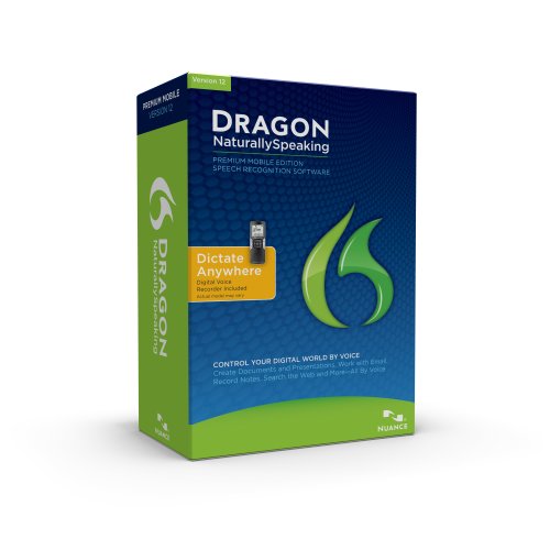 Dragon NaturallySpeaking Premium 12 with Digital Recorder, English (Old Version)