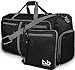 Extra Large Duffle Bag with Pockets - Waterproof Duffel Bag for Women and Men (Black)