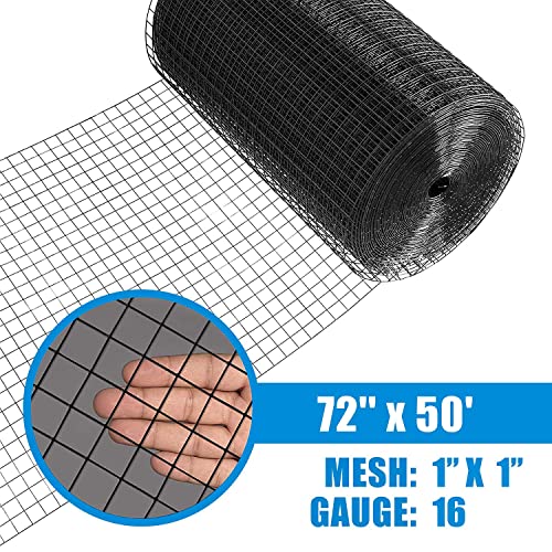 Fencer Wire 16 Gauge Black Vinyl Coated Welded Wire Mesh Size 1 inch by ...
