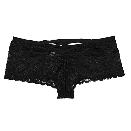 iEFiEL Mens Lace Sissy Pouch Briefs Criss-Cross Back Lingerie Crossdress Panties Underwear 