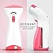 iSteam Steamer for Clothes [New Technology] Powerful Dry Steam. Multi-Task: Fabric Wrinkle Remover- Clean- Refresh. Handheld Clothing Accessory. for All Kind of Garments. Home/Travel [MS208 Red]