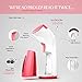 iSteam Steamer for Clothes [New Technology] Powerful Dry Steam. Multi-Task: Fabric Wrinkle Remover- Clean- Refresh. Handheld Clothing Accessory. for All Kind of Garments. Home/Travel [MS208 Red]
