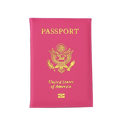 JESPER Passport Holder Protector Wallet Business Card Soft Passport Cover Hot Pink