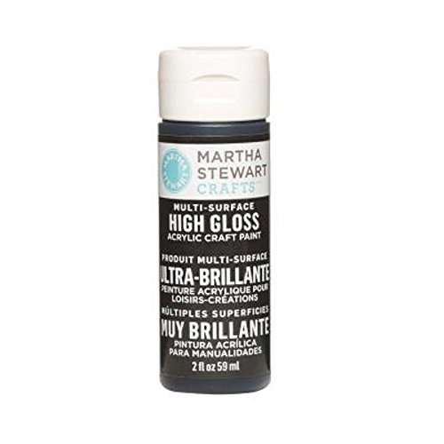 Martha Stewart Crafts Multi-Surface High Gloss Acrylic Craft Paint in Assorted Colors (2-Ounce), 32102 Beetle Black