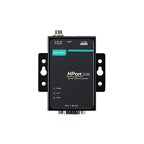 MOXA NPort 5110A - 1 Port Device Server, 10/100 Ethernet, RS-232, DB9 Male, 0 to 60C Operating Temperature