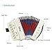 Mugig Button Accordion, 10 Keys Control Accordion include 3 Air Valve, Easy to Play, Lightweight and Environmentally-friendly, Kid Instrument for Early Childhood Development (White)