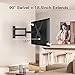 PERLESMITH TV Wall Mount for Most 26-55 Inch Flat Curved TVs with Swivels, Tilts & Extends 18.5 Inch - Wall Mount TV Bracket VESA 400x400 Fits LED, LCD, OLED, 4K TVs Up to 88 lbs, Black (PSMFK1)