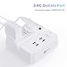 Power Strip with USB, iClever USB Charging Station with 3 Outlet 4 USB Ports, 10A 5ft Extension Cord, Dual Switch Control, Overload Protection, Phone Tablet Stand for Travel, Office, Hotel - White