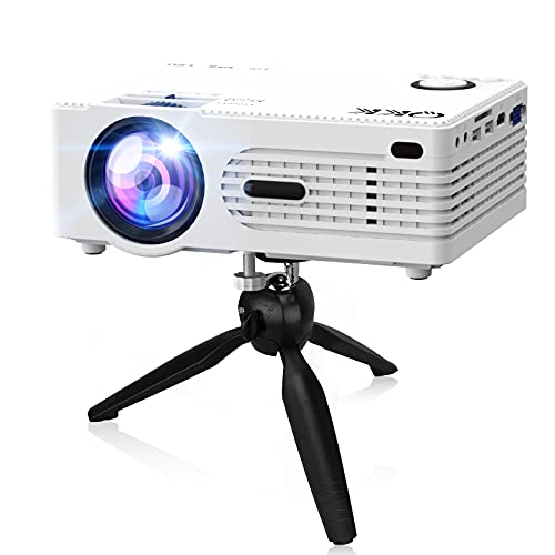 Q K K. 2021 Upgraded 6500Lumens Mini Projector, Full HD 1080P & 200" Display Supported, Portable Movie Projector Compatible with Phone, TV Stick, PS4, HDMI, AV, Dual USB [Tripod Included]