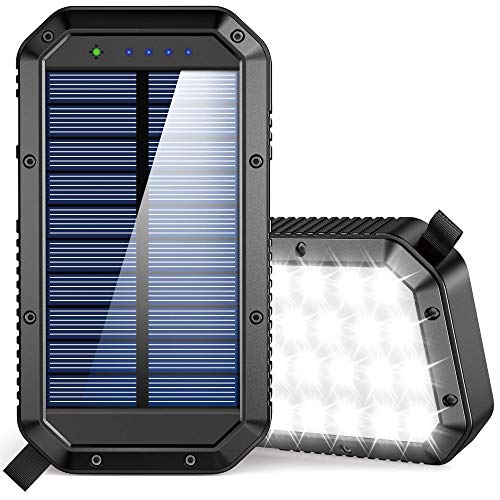 Solar Charger 25000mAh, 36 LEDs Emergency Portable Power Bank Solar Battery Charger with 3 Output Ports External Battery Pack Camping Accessories Solar Phone Charger for Cell Phones