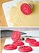 StarPack Christmas Cookie Stamps Set of 6 - High Heat Resistant to 480°F, Hygienic One Piece Design, Stamps include Homemade, Eat Me and Snowman, 1 Round Cookie Cutter, 1 Wooden Press