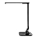 TaoTronics LED Desk Lamp with USB Charging Port, 4 Lighting Modes with 5 Brightness Levels, 1h Timer, Touch Control, Memory Function,14W, Official Member of Philips EnabLED Licensing Program, Black