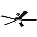 Westinghouse Lighting 7801665 Comet 52-Inch Matte Black Indoor Ceiling Fan, Light Kit with Frosted Glass