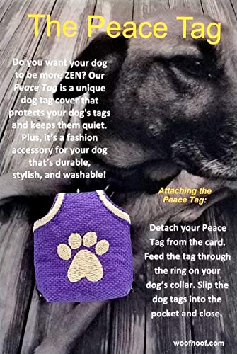 Woofhoof Dog Tag Cover - Purple Pawprint