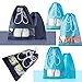 YAMIU 4 Pcs Shoe Bags Dust-Proof Drawstring with Transparent Window Travel Shoe Storage Bags